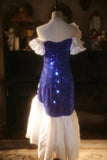 Shiny Mermaid Off the Shoulder Royal Blue Sequin Prom Dress Party Dress HZ1023