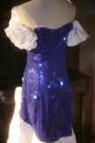 Shiny Mermaid Off the Shoulder Royal Blue Sequin Prom Dress Party Dress HZ1023