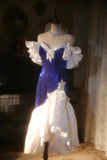 Shiny Mermaid Off the Shoulder Royal Blue Sequin Prom Dress Party Dress HZ1023