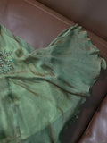Retro Green Mermaid Spaghetti Strap Exquisite Beaded Chiffon Prom Dress Party Dress HZ1023