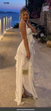 Halter Irregular White Chiffon Prom Dress Party Dress HZ1023