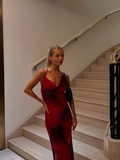 Sexy Burgundy Sheath Chiffon Open Back Long Outfit Party Dress Vacation Dress HZ1023