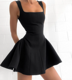 Black A-Line Mini Homecoming Dress Birthday Party Dress HZ1023