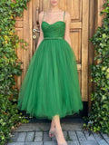 Green Tea Length Homecoming Dresses HZ1023