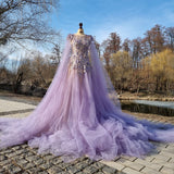 Elegant Ball Gown Lilac Floor Length Prom Dresses HZ1023