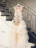 Mermaid Prom Dresses Sweetheart Sweep Train Sexy Chic Floral Lace Prom Dress HZ1023