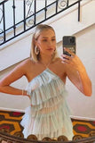 Elegant Halter Tulle Blue Prom Dress With Layers, Long Formal Evening Dresses HZ1023