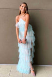 New Style Halter Layered Tulle Pink Prom Dresses HZ1023