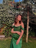 Off The Shoulder Green Slit Long Prom Dress£¬Pretty Evening Dress HZ1023