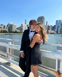 Sexy Black Chiffon Short Prom Dress Homecoming Dress HZ1023