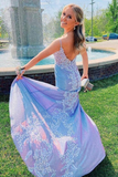 Elegant Mermaid Lace Spaghetti Straps Prom Dress Formal Evening Gowns HZ1023