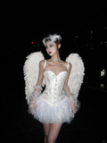 Cute White A Line Sweetheart Neck Satin Tulle Short Homecoming Dress Birthday Dress HZ1023