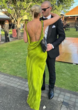 Unique Print Backless Long Prom Dress Elegant Evening Dress HZ1023