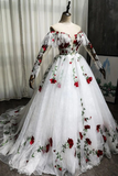Off The Shoulder Lace Tulle Appliques Prom Dress Wedding Dress Quinceanera Dress HZ1023