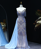 Luxurious A Line Beads Sequin Long Prom Dress Evening Dress HZ1023