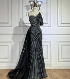 Luxurious A Line Beads Sequin Long Prom Dress Evening Dress HZ1023