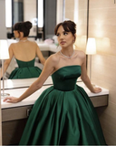 Green Strapless Long A Line Prom Dres Evening Party Dress HZ1023