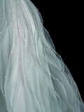 Elegant A Line Sweetheart Neck Sequin Beaded Mint Green Tulle Prom Dress Graduation Prom Dress HZ1023