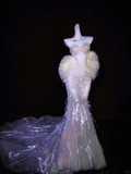 Dreamy Mermaid Sweetheart Neck Beaded Feather Tulle Party Dress Evening Dress HZ1023