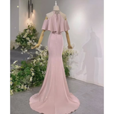 Pink Vintage Off The Shoulder Long Mermaid Prom Dress£¬Elegant Evening Dress HZ1023