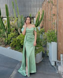 Mermaid Off Shoulder Long Party Prom Dress Slit Evening Dress HZ1023