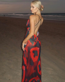 Sexy Sheath V Neck Chiffon Long Open Back Prom Dress Evening Dress HZ1023