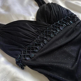 Charming A Line Spaghetti Strap Beaded Navy Blue Ombre Chiffon Party Dress Evening Dress HZ1023