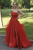 Gorgeous Strapless Split Long Prom Dress Charming Evening Dress HZ1023