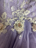 Lilac A Line Sweetheart Neck Beaded Satin Lace Prom Dresses Long Evening Party Dress HZ1023