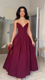 Gentle A Line Sweetheart Neck Corset Purple Satin Tulle Party Dress Wedding Guest Dress HZ1023
