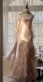 Gentle Mermaid Spaghetti Strap Beaded Ruffle Chiffon Prom Dress Graduation Prom Dress HZ1023