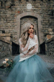 Cute Hot Sales Long Sleeves White Lace Knee Length Homecoming Dresses Party Gowns HZ1023