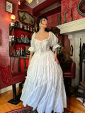 Cute A Line Puff White Satin Long Birthday Dress Evening Dress HZ1023