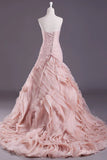 Elegant A Line Sweetheart Neck Tiered Pink Tulle Long Prom Dress Graduation Prom Dress HZ1023